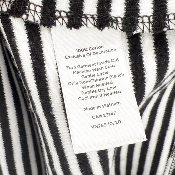 Talbots Cotton Lace Eyelet Trim T-Shirt Casual Dress Black/White - Picture 6 of 8